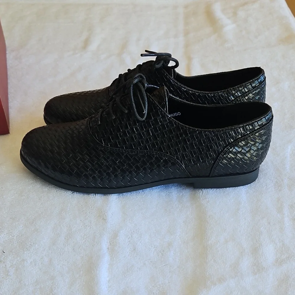 Refresh Hugo Black Woven Oxford Lace Up Men's Shoes US/AU Size 10‎